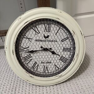 16” Wall Clock ~ Cream Country Farmhouse Kitchen